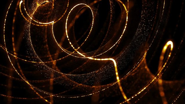 3d rendering spiral particle background. Twist shape made of small random particle dots. High details. Loopable rotation.
