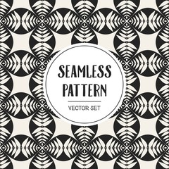 Abstract concept vector monochrome geometric pattern. Black and white minimal background. Creative illustration template. Seamless stylish texture. For wallpaper, surface, web design, textile, decor.