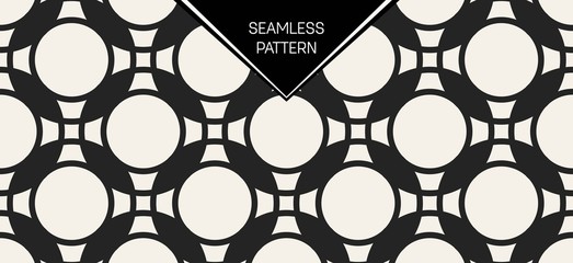 Abstract concept vector monochrome geometric pattern. Black and white minimal background. Creative illustration template. Seamless stylish texture. For wallpaper, surface, web design, textile, decor.