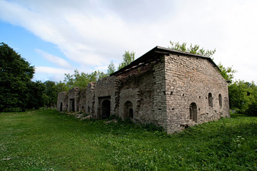 Fototapeta na wymiar Ancient medieval limestone ruined fortress