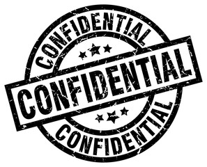 confidential round grunge black stamp