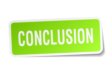 conclusion square sticker on white