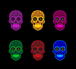 Skull icon Halloween and Day of the dead