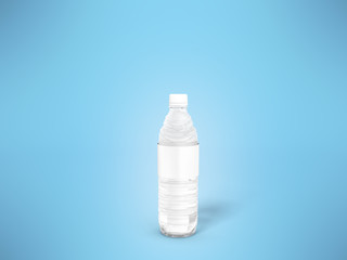 Concept of a small plastic bottle of white 3d rendering on a blue background