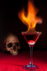 Flaming cocktail