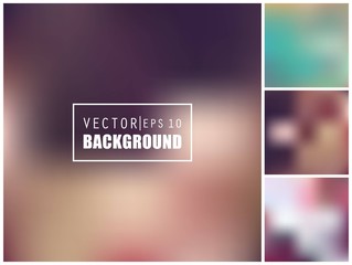 Abstract Creative concept vector multicolored blurred background set. For Web and Mobile Applications, art illustration template design, business infographic and social media, modern decoration