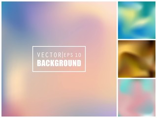 Abstract Creative concept vector multicolored blurred background set. For Web and Mobile Applications, art illustration template design, business infographic and social media, modern decoration