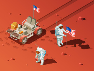 People On Mars Composition © Macrovector