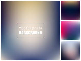 Abstract Creative concept vector multicolored blurred background set. For Web and Mobile Applications, art illustration template design, business infographic and social media, modern decoration