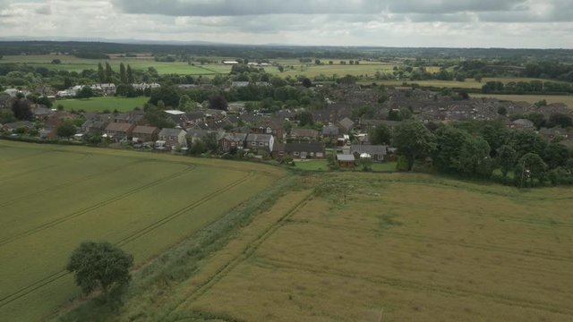 Aerial 8 of Houses in Rural Manchester, UK