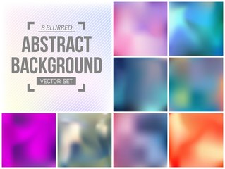Abstract Creative concept vector multicolored blurred background set. For Web and Mobile Applications, art illustration template design, business infographic and social media, modern decoration