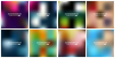 Abstract Creative concept vector multicolored blurred background set. For Web and Mobile Applications, art illustration template design, business infographic and social media, modern decoration