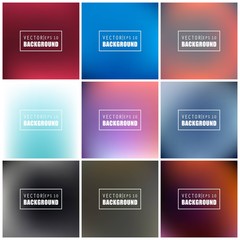 Abstract Creative concept vector multicolored blurred background set. For Web and Mobile Applications, art illustration template design, business infographic and social media, modern decoration