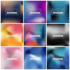 Abstract Creative concept vector multicolored blurred background set. For Web and Mobile Applications, art illustration template design, business infographic and social media, modern decoration