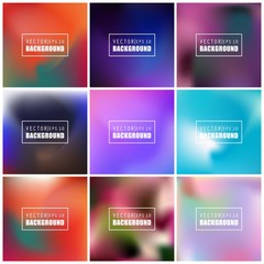 Abstract Creative concept vector multicolored blurred background set. For Web and Mobile Applications, art illustration template design, business infographic and social media, modern decoration