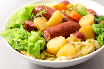 vegetable and sausage, winter dish