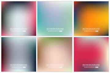 Obraz na płótnie Canvas Abstract Creative concept vector multicolored blurred background set. For Web and Mobile Applications, art illustration template design, business infographic and social media, modern decoration