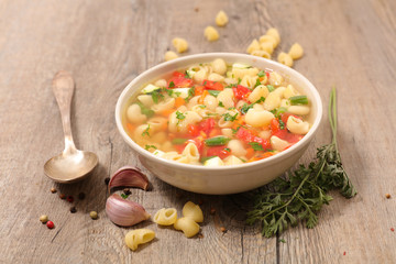 soup with pasta and vegetable
