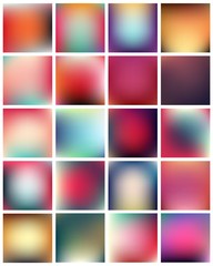 Abstract Creative concept vector multicolored blurred background set. For Web and Mobile Applications, art illustration template design, business infographic and social media, modern decoration