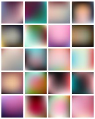 Fototapeta premium Abstract Creative concept vector multicolored blurred background set. For Web and Mobile Applications, art illustration template design, business infographic and social media, modern decoration