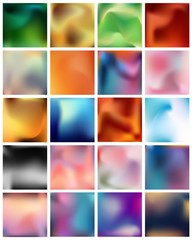 Fototapeta premium Abstract Creative concept vector multicolored blurred background set. For Web and Mobile Applications, art illustration template design, business infographic and social media, modern decoration