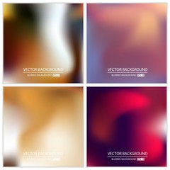 Abstract Creative concept vector multicolored blurred background set. For Web and Mobile Applications, art illustration template design, business infographic and social media, modern decoration
