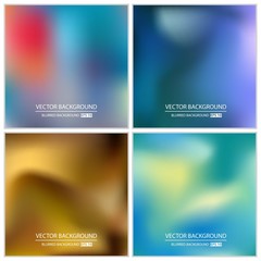 Abstract Creative concept vector multicolored blurred background set. For Web and Mobile Applications, art illustration template design, business infographic and social media, modern decoration