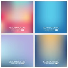 Abstract Creative concept vector multicolored blurred background set. For Web and Mobile Applications, art illustration template design, business infographic and social media, modern decoration