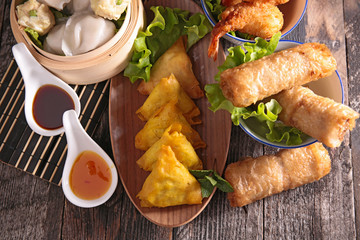 assorted chinese food