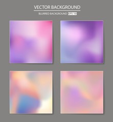 Fototapeta na wymiar Abstract Creative concept vector multicolored blurred background set. For Web and Mobile Applications, art illustration template design, business infographic and social media, modern decoration