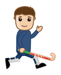 Hockey Player Running