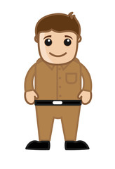 Happy Cartoon Taxi Driver Character