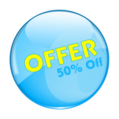 Offer 50% Button Vector clip-art vector illustration 