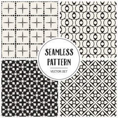 Abstract concept vector monochrome geometric pattern. Black and white minimal background. Creative illustration template. Seamless stylish texture. For wallpaper, surface, web design, textile, decor.