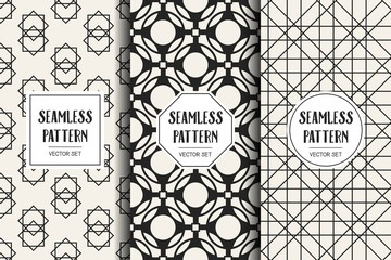 Abstract concept vector monochrome geometric pattern. Black and white minimal background. Creative illustration template. Seamless stylish texture. For wallpaper, surface, web design, textile, decor.