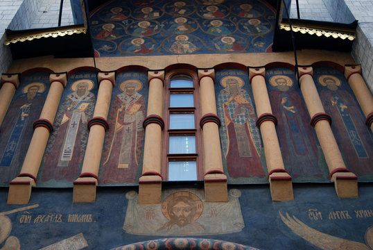 Dormition church facade of Moscow Kremlin.