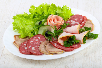 Sausages and meat mix