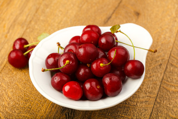 Cherry berries in the bowl