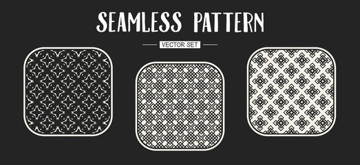 Abstract concept vector monochrome geometric pattern. Black and white minimal background. Creative illustration template. Seamless stylish texture. For wallpaper, surface, web design, textile, decor.