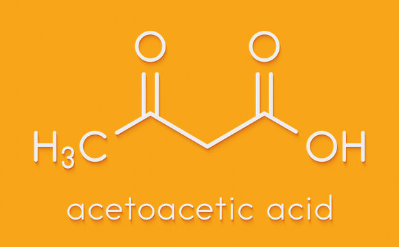 Ketone Body (acetoacetic Acid, Diacetic Acid) Molecule. Skeletal Formula.