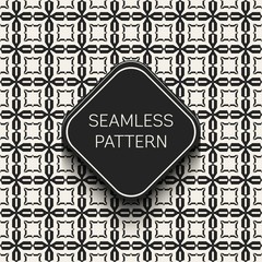 Abstract concept vector monochrome geometric pattern. Black and white minimal background. Creative illustration template. Seamless stylish texture. For wallpaper, surface, web design, textile, decor.