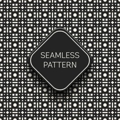 Abstract concept vector monochrome geometric pattern. Black and white minimal background. Creative illustration template. Seamless stylish texture. For wallpaper, surface, web design, textile, decor.