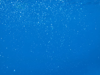bubbles in blue clear water