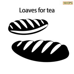 Loaf. Logo loaf.  Black icon in flat style. Wheat white loaf. Freshly baked loaves. Bakery, bakery products, pastries. Vector illustration, isolated on white background.