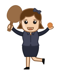 Happy Girl Tennis Player