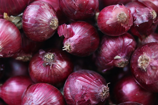 Red onions background