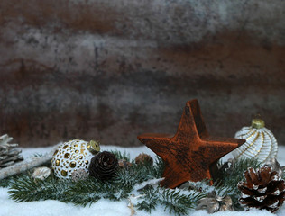 Weihnachtsdekoration mit Textfreiraum