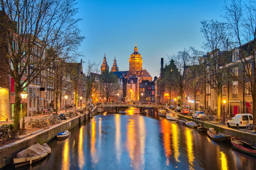 Fototapeta na wymiar Amsterdam city in Netherlands