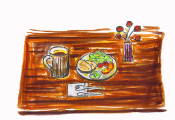 コーヒーとパン