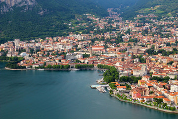 Fototapeta na wymiar Lecco town on the Como lake, Italy